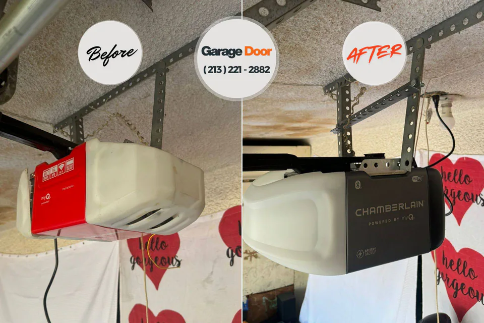 Before and after: garage door repair La Vista, NE